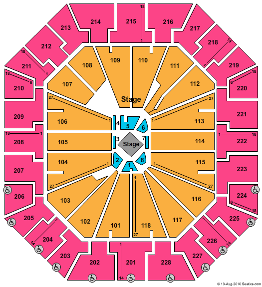 Colonial Life Arena George Strait & Reba Seating Chart